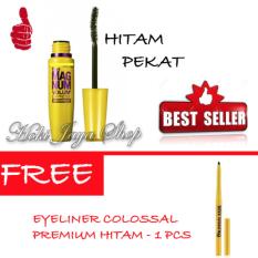 HOKI COD - Mascara The Fals Lash Volume Express - Maskara Waterproof - Model KUNING Warna Hitam Premium FREE Eyeliner Spidol Colossal Premium Hitam - Multi Model - 1 Pcs