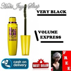 HOKI COD - Mascara The Fals Lash Volume Express - Maskara Waterproof - Model KUNING Warna Hitam Premium Quality + Shower Cap Putih - Premium