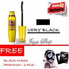HOKI COD - Mascara The Fals Lash Volume Express - Maskara Waterproof - Model KUNING Warna Hitam Premium Quality + Gratis Black Mask Masker Hitam Premium - 2 Pcs