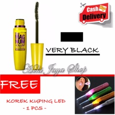 HOKI COD - Mascara The Fals Lash Volume Express - Maskara Waterproof - Model KUNING Warna Hitam Premium Quality + Gratis Korek Kuping LED - 1 Pcs