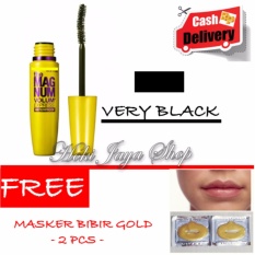 HOKI COD - Mascara The Fals Lash Volume Express - Maskara Waterproof - Model KUNING Warna Hitam Premium Quality + Gratis masker Bibir Gold Premium - 2 Pcs