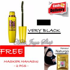 HOKI COD - Mascara The Fals Lash Volume Express - Maskara Waterproof - Model KUNING Warna Hitam Premium Quality + Gratis Masker Hanasui Naturgo Bpom Hitam Pekat - 2 Pcs