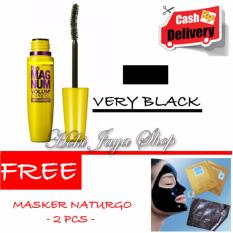 HOKI COD - Mascara The Fals Lash Volume Express - Maskara Waterproof - Model KUNING Warna Hitam Premium Quality + Gratis Masker Naturgo Import Peel Off - 2 Pcs