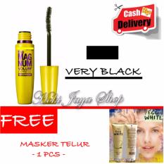HOKI COD - Mascara The Fals Lash Volume Express - Maskara Waterproof - Model KUNING Warna Hitam Premium Quality + Gratis Masker Telur - Mask Egg White Peel Off Original - 1 Pcs