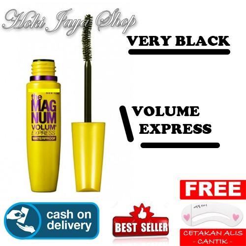 HOKI COD - Mascara The Fals Lash Volume Express - Maskara Waterproof - Model KUNING  Warna Hitam Premium Quality Top - 1 Pcs + Gratis Cetak Alis Cantik - Premium    