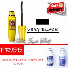 HOKI COD - Mascara The Fals Lash Volume Express - Maskara Waterproof - Model KUNING Warna Hitam Premium Quality Top - 1 Pcs + Gratis Cairan Air Softlens Nice Look Premium Cairan Air Soflen Water - Cairan Air Soflens - 1 Pcs