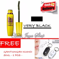 HOKI COD - Mascara The Fals Lash Volume Express - Maskara Waterproof - Model KUNING Warna Hitam Premium Quality Top - 1 Pcs + Gratis Gantungan Kunci Siul - Key Finder - 1 Pcs