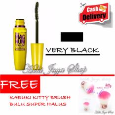 HOKI COD - Mascara The Fals Lash Volume Express - Maskara Waterproof - Model KUNING Warna Hitam Premium Quality Top - 1 Pcs + Gratis Kabuki Kitty Brush Premium Bulu Super Halus - 1 Pcs