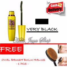 HOKI COD - Mascara The Fals Lash Volume Express - Maskara Waterproof - Model KUNING Warna Hitam Premium Quality Top - 1 Pcs + Gratis Oval Brush Bulu Halus - 1 Pcs