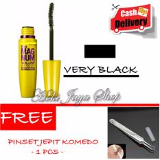 HOKI COD - Mascara The Fals Lash Volume Express - Maskara Waterproof - Model KUNING Warna Hitam Premium Quality Top - 1 Pcs + Gratis Pinset Jepit Komedo Premium Steinless Steel - 1 Pcs