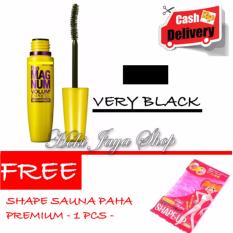 HOKI COD - Mascara The Fals Lash Volume Express - Maskara Waterproof - Model KUNING Warna Hitam Premium Quality Top - 1 Pcs + Gratis Shape Up Paha Untuk Sauna Paha Dan Lengan - 1 Pack isi 2 Pcs