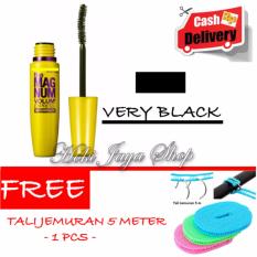 HOKI COD - Mascara The Fals Lash Volume Express - Maskara Waterproof - Model KUNING Warna Hitam Premium Quality Top - 1 Pcs + Gratis Tali Jemuran 5 Meter Dengan Kawat - 1 Pcs