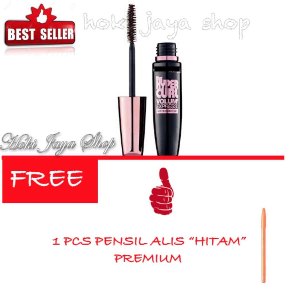 HOKI COD -  Mascara Waterproof - Maskara Hitam - 1 Pcs FREE Pensil Alis Hitam Premium - 1 Pcs