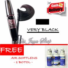 HOKI COD - Mascara Waterproof - Maskara Hitam Quality Premium - 1 Pcs + Gratis Cairan Air Softlens Untuk Cuci Cairan Air Soflen Kualitas Bagus - Cairan Air Soflens - 1 Botol