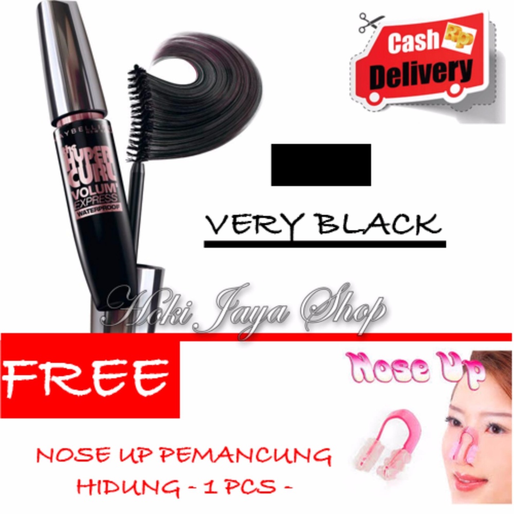 HOKI COD -  Mascara Waterproof - Maskara Hitam Quality Premium - 1 Pcs + Gratis Nose Up Pemancung Hidung Alami - 1 Pcs