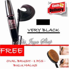 HOKI COD - Mascara Waterproof - Maskara Hitam Quality Premium - 1 Pcs + Gratis Oval Brush Bulu Halus Kualitas Bagus - 1 Pcs