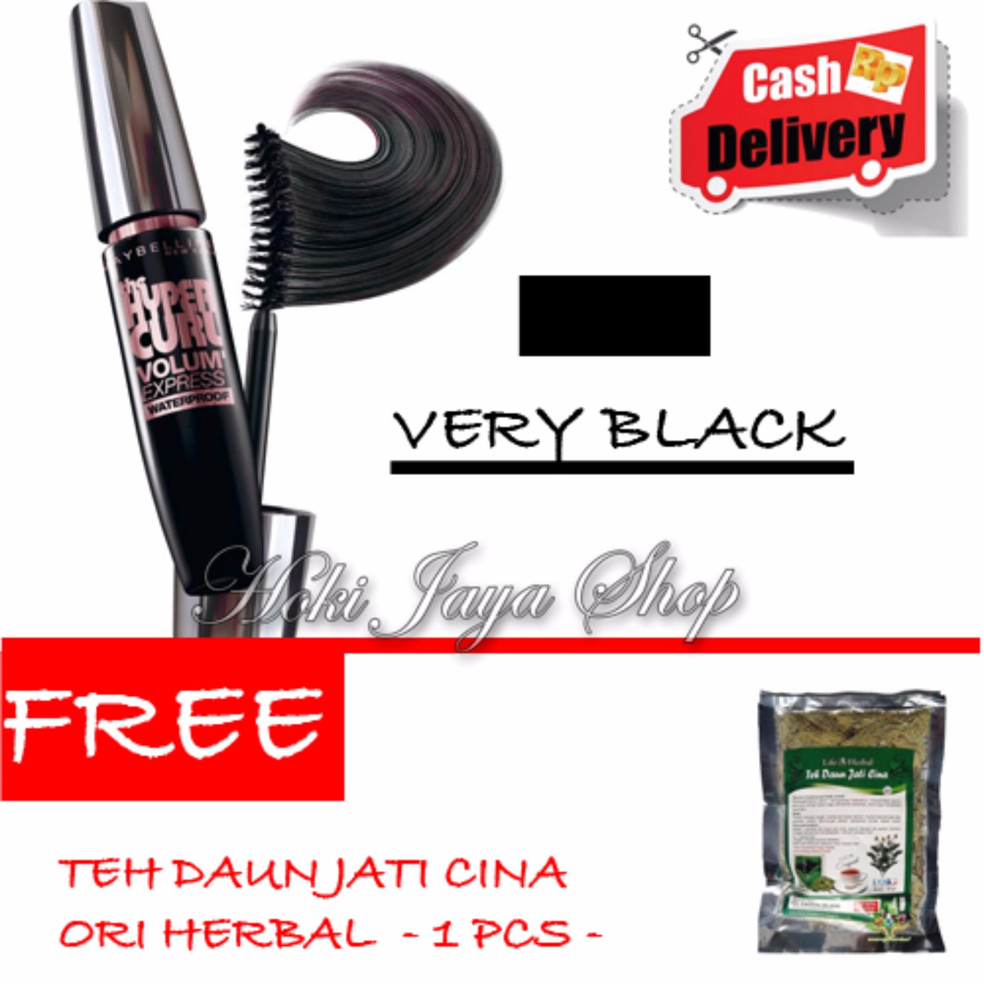 HOKI COD -  Mascara Waterproof - Maskara Hitam Quality Premium - 1 Pcs + Gratis Teh Daun Jati Cina Herbal Pelangsing Dan Penghancur Lemak - 1 Pcs