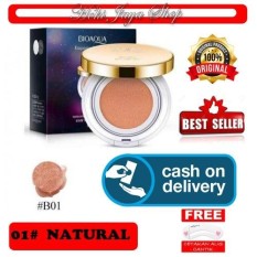 HOKI COD - NATURAL #01 - KOTAK HITAM - Bioaqua Exquisite and Delicate BB Cream Air Cushion Pack Gold Case SPF 50++ Foundation Make Up Non Refill + Gratis Cetak Alis Cantik - Premium