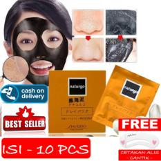 HOKI COD - Naturgo Masker Lumpur Hitam Pekat - 10 Pcs + Gratis Cetak Alis Cantik - Premium