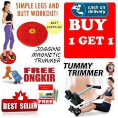 HOKI COD - Paket Alat Alat Olahraga Pelangsing Perut Magnetic Trimmer Jogging Plate dan Tummy Trimer - Multi Colour + Gratis Pulpen Lilin Unik Serba Guna Hitam Pekat - 1 Pcs