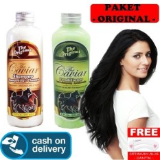HOKI COD - Shampo Caviar - Shampo Kuda Sudah BPOM - 250 mL + Gratis The Caviar Conditioner - conditioner kuda - 250 mL - Premium Original + Gratis Cetak Alis Cantik - Premium