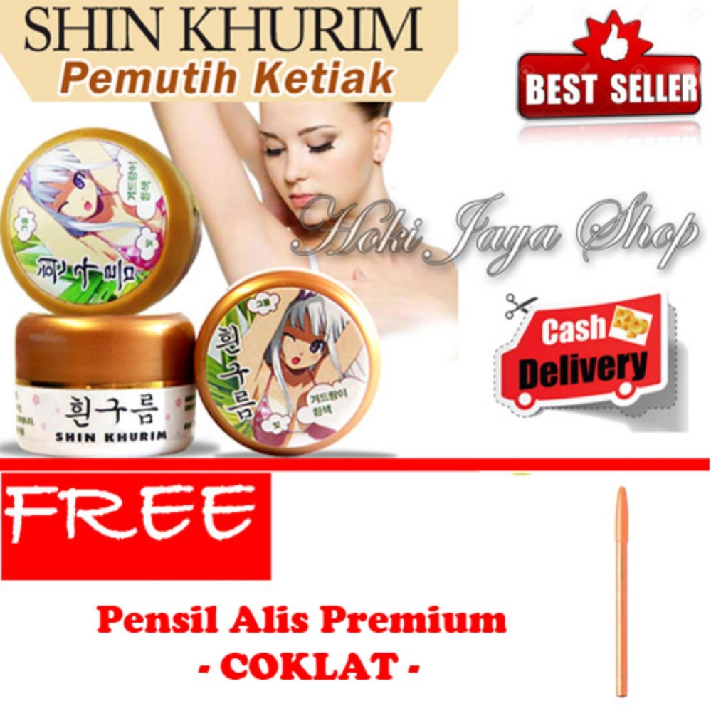 HOKI COD - Shin Khurim  Pemutih Ketiak dan Selangkangan Premium - 1 Pcs + Gratis Davis Eyebrow Pensil Alis - Coklat Class - 1 Pcs