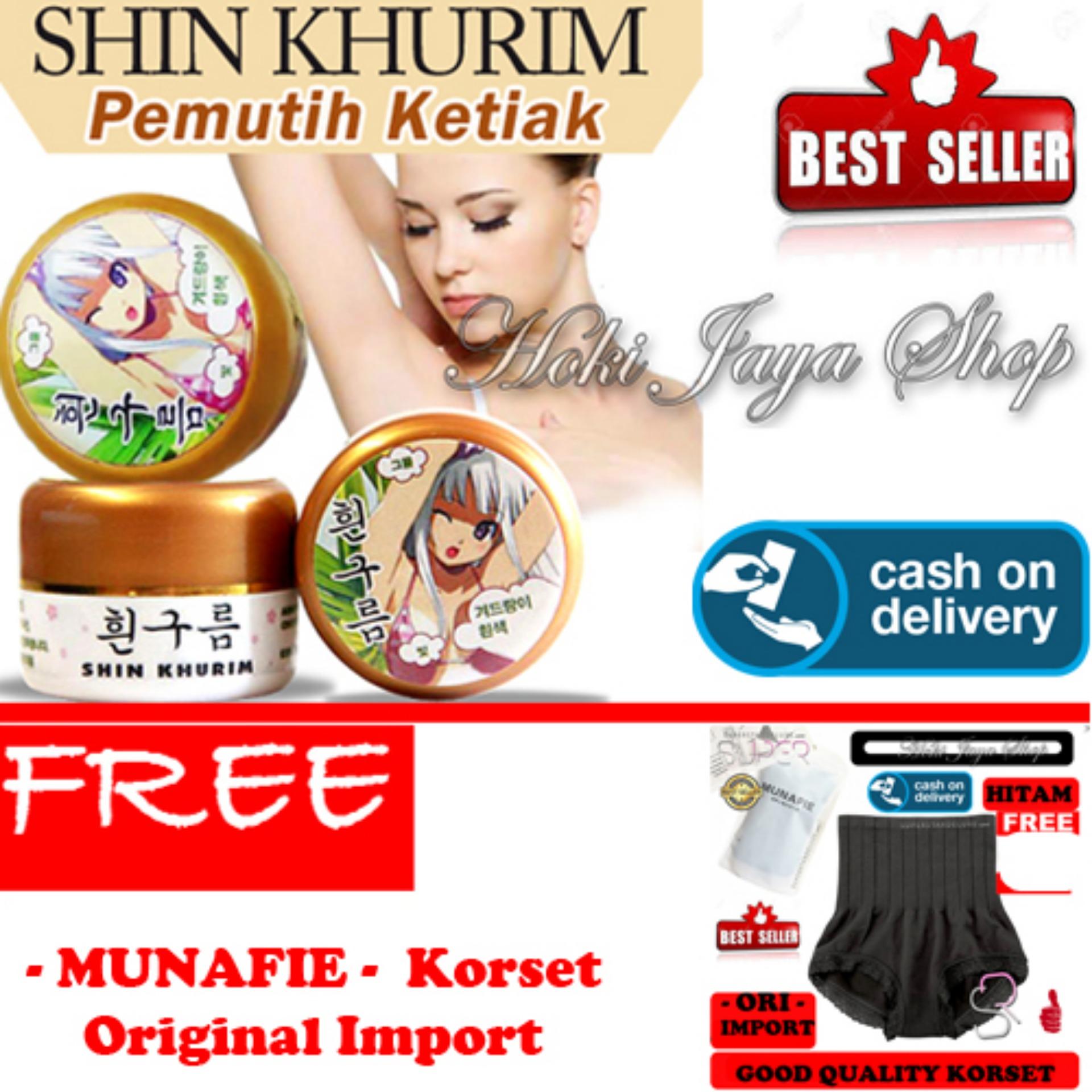 HOKI COD  - Shin Khurim  Pemutih Ketiak dan Selangkangan Premium - 1 Pcs + Gratis Munafie Slim Pant Korset Original Import Pelangsing Celana Bahan Berkualitas - Hitam - 1 Pcs