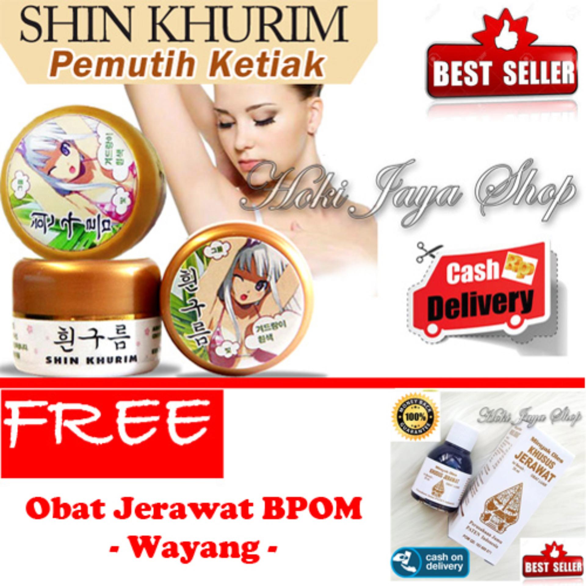 HOKI COD - Shin Khurim  Pemutih Ketiak dan Selangkangan Premium - 1 Pcs + Gratis obat jerawat - Minyak Oles Wayang Khusus Jerawat - 35 ml - 1 Pcs