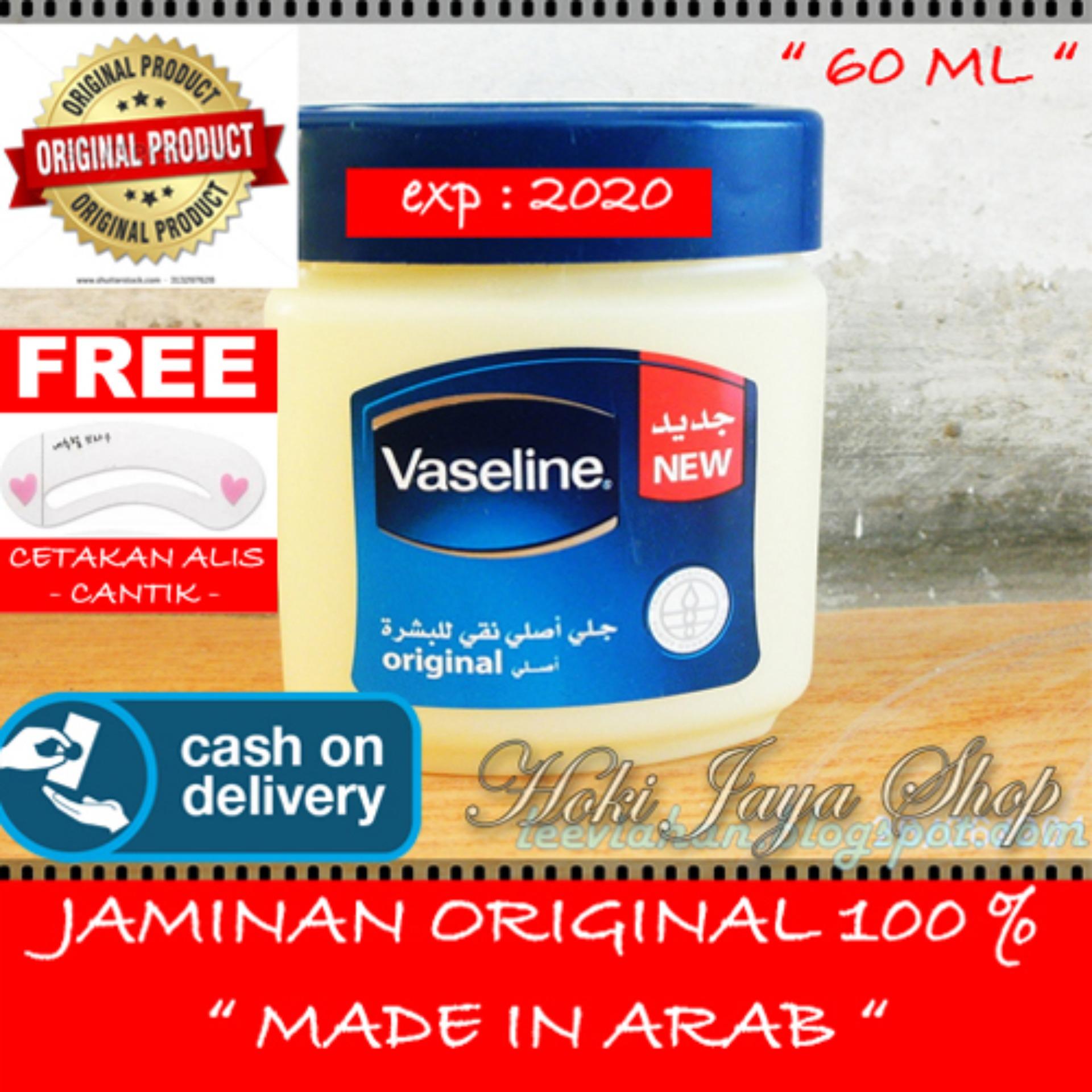 HOKI COD - Vaseline 60ml Petroleum Jelly Asli Murni 100% Original Arab - 1 Pcs + Gratis Cetak Alis Cantik - Premium