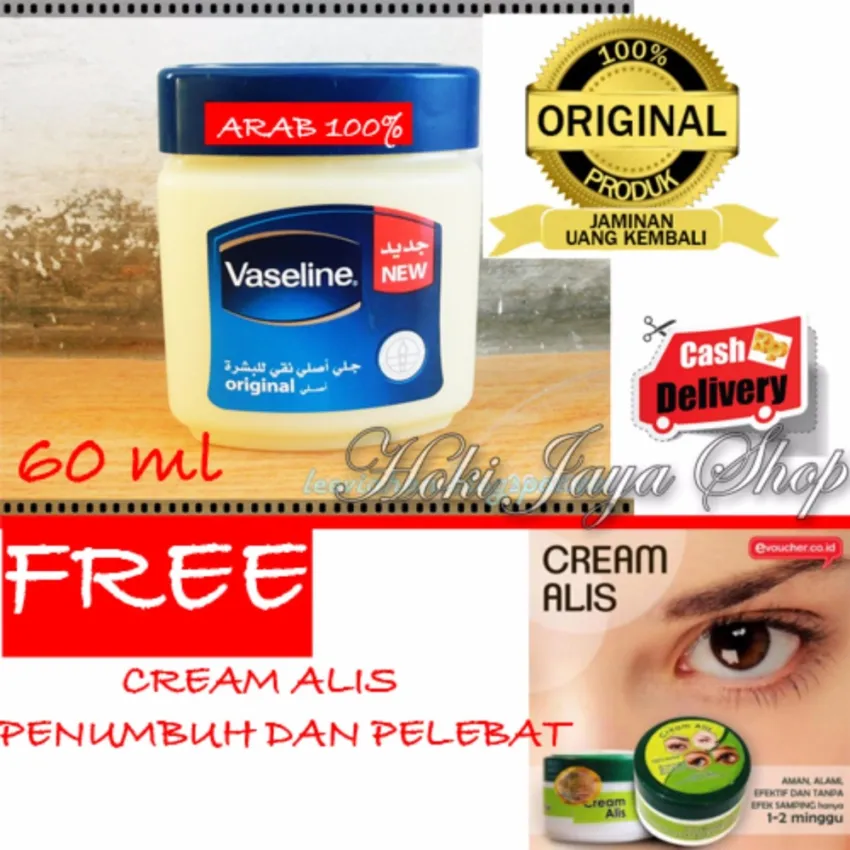 ... New Original Premium - Penumbuh Dan Penebal Alis FREE Cairan Air. Source · hoki cod vaseline 60ml petroleum jelly asli murni 100 original arab 1 pcs ...