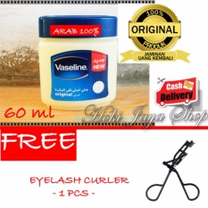 HOKI COD - Vaseline 60ml Petroleum Jelly Asli Murni 100% Original Arab - 1 Pcs + Gratis Eyelash Curler Pelentik Bulu Mata - 1 Pcs