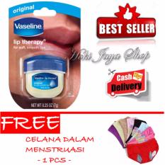 HOKI COD - Vaseline Lip Therapy Original Taste - 7gr + Gratis Celana Dalam Menstruasi Anti Bocor Premium - 1 Pcs