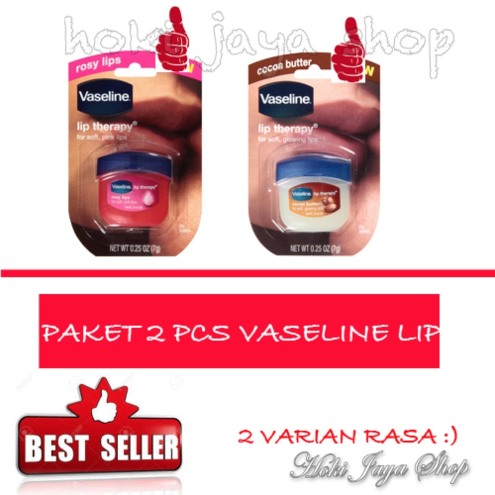 HOKI COD - Vaseline Lip Therapy Rosy Lips Therapy Premium - 1 Pcs FREE Cocoa Butter - 1 Pcs