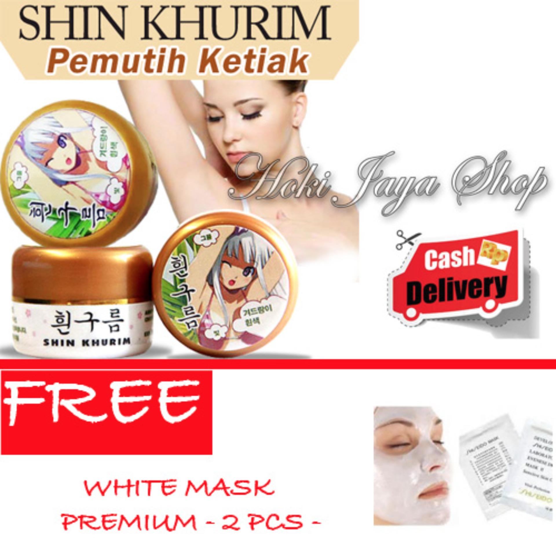 HOKI - Shin Khurim  Pemutih Ketiak dan Selangkangan Premium - 1 Pcs + Gratis White Mask Masker Putih Premium - 2 Pcs
