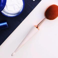 IKON Premium Oval Makeup Brush Rose Gold dengan Tangkai Putih By IKON - 1 Pcs