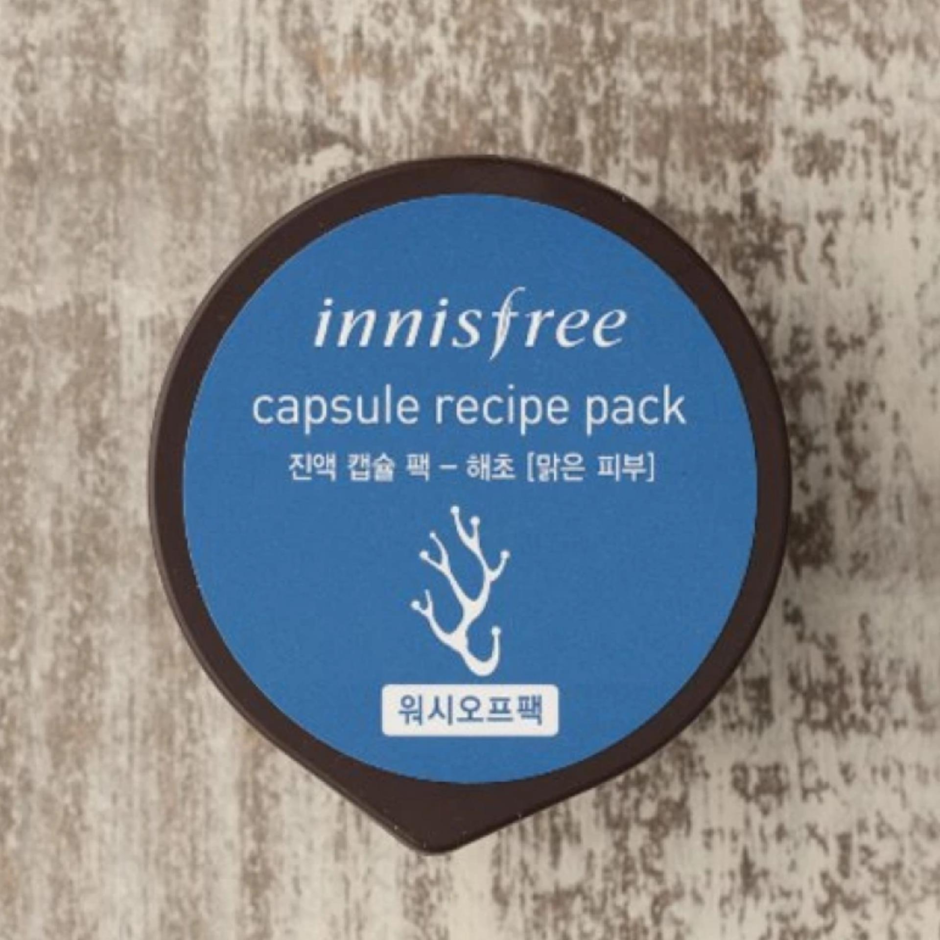 Innisfree Capsule Recipe Pack Sleeping Pack Masker Wajah - Seaweed Rumput Laut Wash off Pack