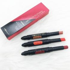 Kiss Beauty 2in1 Lipstick + Spon / Gradient Lips Black Wolfberry Air Cushion with Sponge - 2pc Warna Random