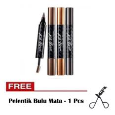 Kiss Beauty - Tinted Tattoo Kill Brow 2 in 1 / Tato Alis dan Maskara + Free Pelentik Bulu Mata - 1 Pcs