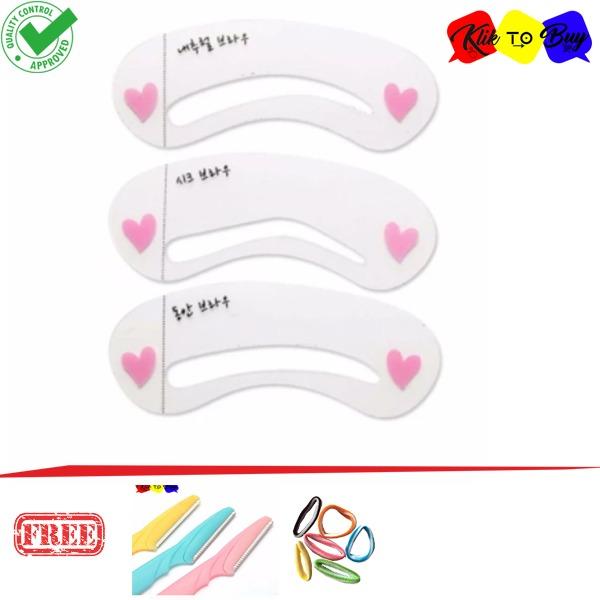 Klik to Buy - Mini Cetakan Alis Brow Class - 3 pcs & Cukuran Alis + Free Ikat Rambut Klik to Buy  - 1 Pcs  