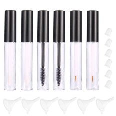 Kobwa 7 Ml Kosong Maskara Tabung dengan Wand Bulu Mata Krim Wadah Botol, Transparan Eyeliner Botol Tabung Botol, Kosong Lip Gloss Botol dengan Sisipan Karet dan Corong Set untuk Castor Oil-Intl