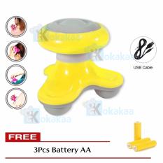 Kokakaa Mimo Tripod Shape Massager Alat Pijat Elektrik Serbaguna USB + Baterai A3 Bundle - Kuning