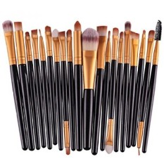 KOLIGHT Paket 20 Pcs Pewarna Mata Kosmetik Sponge Eyeliner Alis Bibir Alas Bedak Padat Makeup Alas Bedak (Emas & Hitam-Internasional
