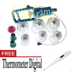 Kop Angin / Alat Bekam Isi 6 Cup +Gratis Thermometer Digital