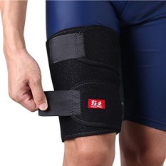 Kuangmi Olahraga Adjustable Betis Paha Kompresi Bungkus Lengan Nyeri Hamstring Quad Dukungan Pemulihan Pangkal Paha Kram Relief untuk Pria Wanita Youth Menjalankan Tenis Soccer Basketball Single-Intl