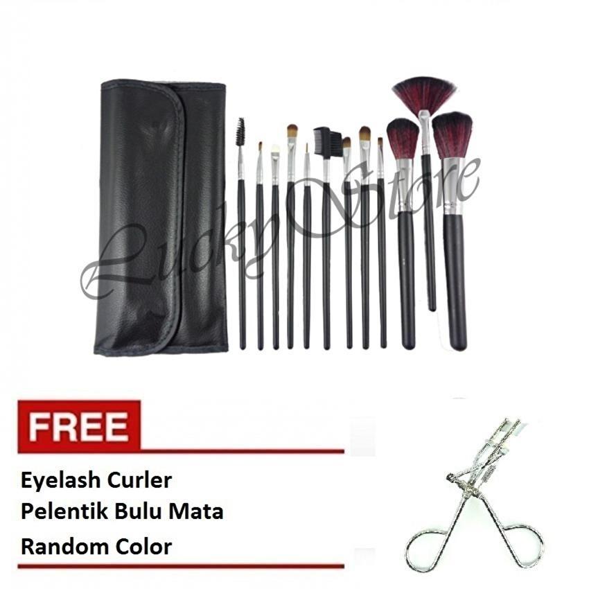 Kuas Make Up - 12 Pcs + Free Eyelash Curler - Pelentik Bulu Mata Kuas Make Up - 12 Pcs + Free Eyelash Curler - Pelentik Bulu Mata