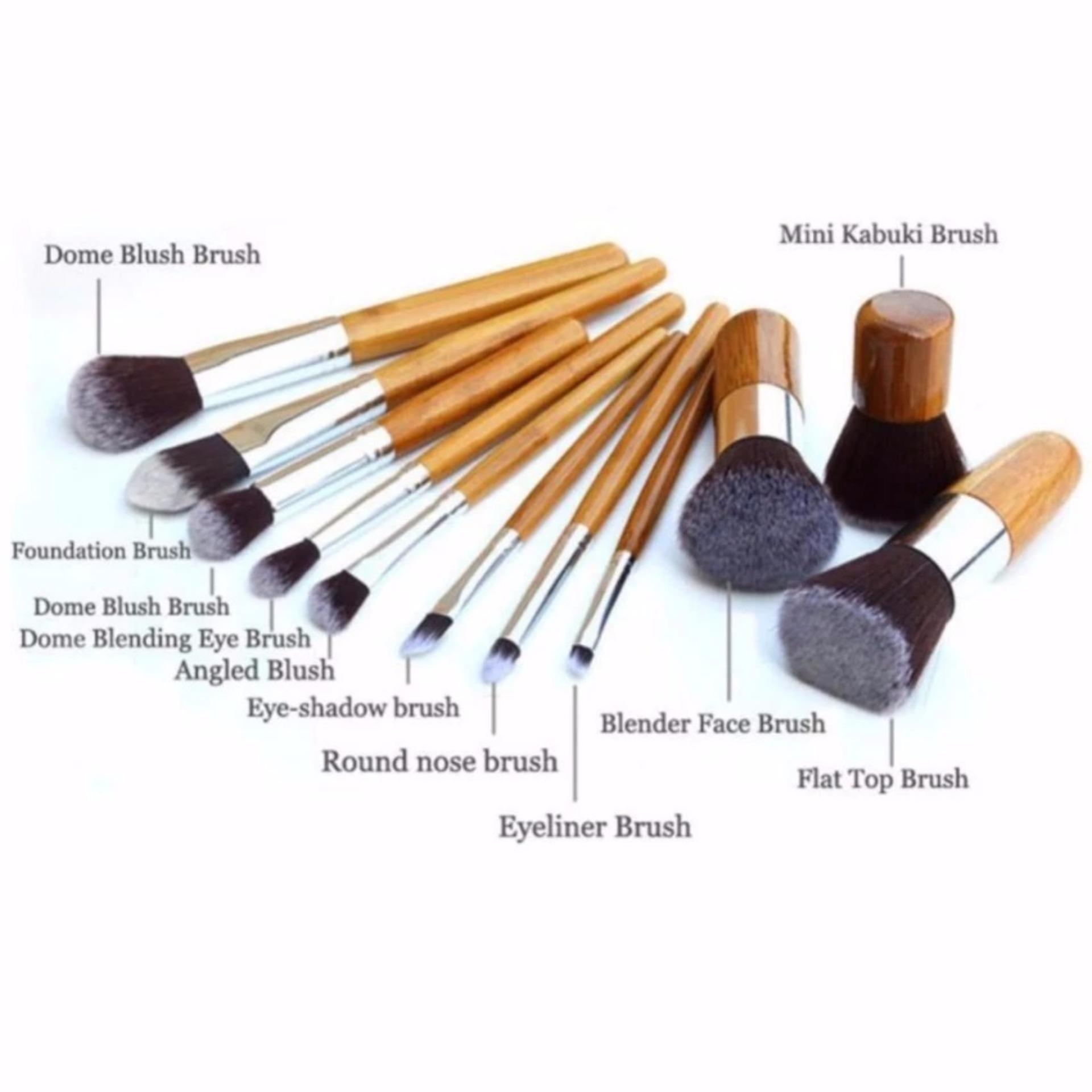 Kuas Make Up Cosmetic Brush Professional 11 Set with Pouch - Cream Kuas Make Up Cosmetic Brush Professional 11 Set with Pouch - Cream