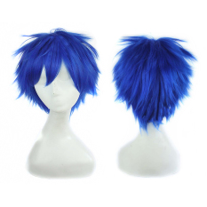 La Vie Cosplay Wig Pria Pendek Lurus Karnaval (Biru)