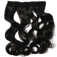 LALANG Wanita Klip Di Ekstensi Rambut Sintetis Rambut Keriting (hitam)