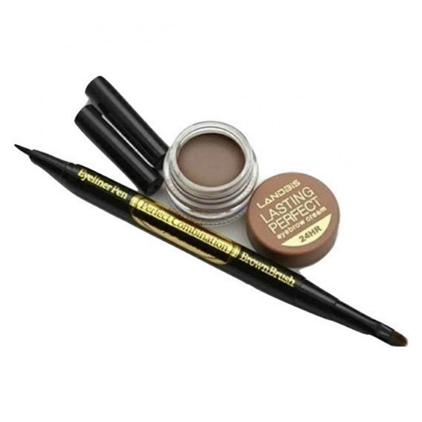 Landbis Eyebrow Gel 3 In 1 Eyeliner & Brush No.2 - Dark Brown