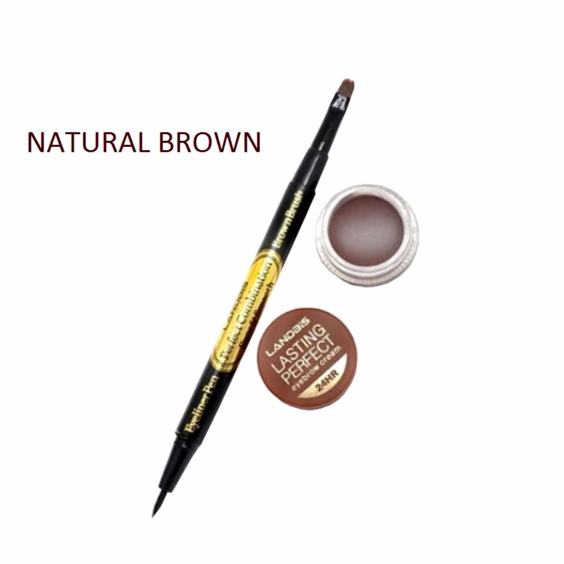 Landbis Eyebrow Gel 3 in 1 + Eyeliner + Brush - No. 3 Natural Brown Landbis Eyebrow Gel 3 in 1 + Eyeliner + Brush - No. 3 Natural Brown